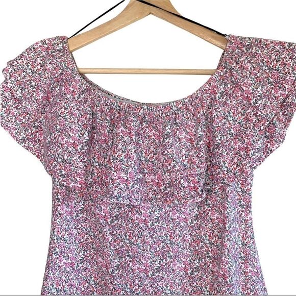 H&M Mini Floral Ruffled Top Body Con Dress - Picture 5 of 9